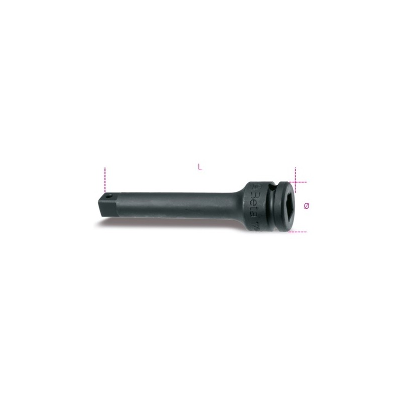 729/22 Alargadera de impacto con cuadrado macho y hembra de 1&quot,