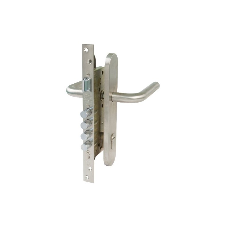 AMIG 15280  
 Kit cerradura madera + manilla 1-4  
 Mate