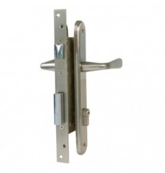 AMIG 15282  
 Kit cerradura madera + manilla 2-2  
 Cromado mate