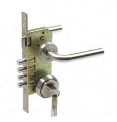 AMIG 15287  
 Kit cerradura madera + manilla 4-2  
 Mate