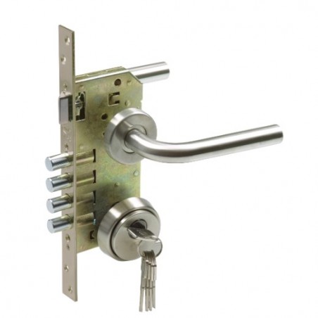 AMIG 15287  
 Kit cerradura madera + manilla 4-2  
 Mate