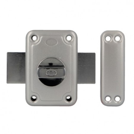 AMIG 15881  
 Cerradura sobreponer 80  
 96 x 66 mm  
 Acero  
 Esmaltado plata
