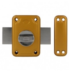 AMIG 15886  
 Cerradura sobreponer 80  
 96 x 66 mm  
 Acero  
 Esmaltado oro