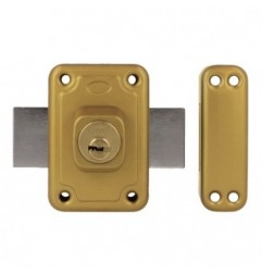 AMIG 15888  
 Cerradura sobreponer 81  
 96 x 66 mm  
 Acero  
 Esmaltado oro