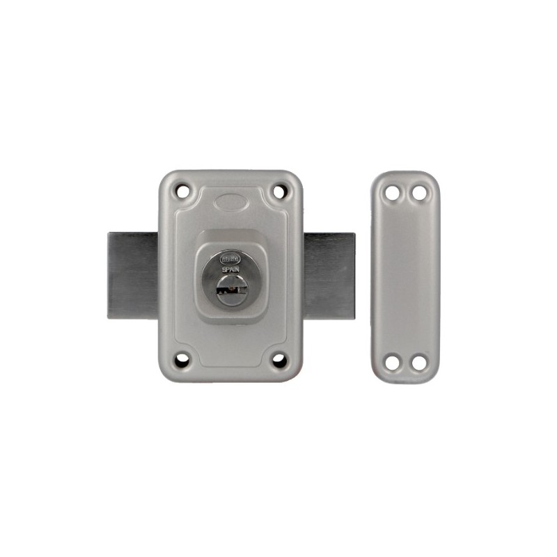 AMIG 15889  
 Cerradura sobreponer 81  
 96 x 66 mm  
 Acero  
 Esmaltado plata