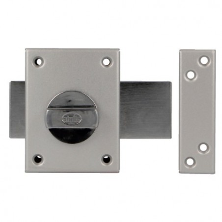 AMIG 15891  
 Cerradura sobreponer 85  
 85 x 65 mm  
 Acero  
 Esmaltado plata