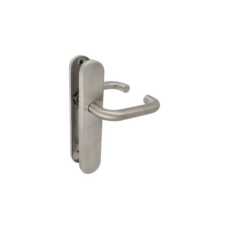 AMIG 15923  
 Manilla con placa 3PX  
 230 x 45 mm  
 Acero inoxidable 18/8  
 Mate
