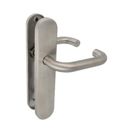 AMIG 15923  
 Manilla con placa 3PX  
 230 x 45 mm  
 Acero inoxidable 18/8  
 Mate