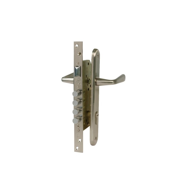 AMIG 15981  
 Kit cerradura madera + manilla 1-5  
 Mate