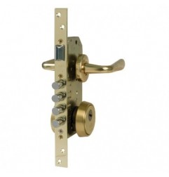 AMIG 15993  
 Kit cerradura madera + manilla 4-3  
 Mate