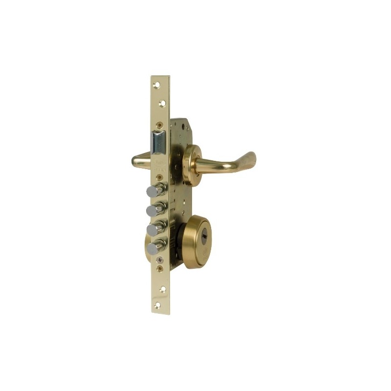 AMIG 15993  
 Kit cerradura madera + manilla 4-3  
 Mate