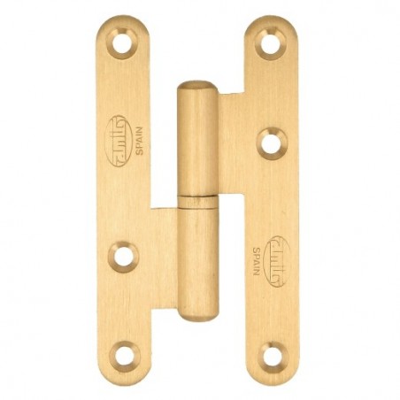 AMIG 1627  
 Pernio perfil laminado 405  
 80 x 41 x 2,3 mm  
 Latón  
 Mate - Izquierda