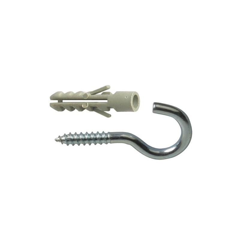 AMIG 16331   Hembrilla abierta + taco   Ø2,5 x 30 mm   Acero   Zincado