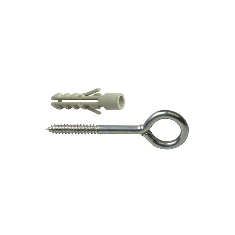 AMIG 16335   Hembrilla cerrada + taco   Ø2,5 x 30 mm   Acero   Zincado