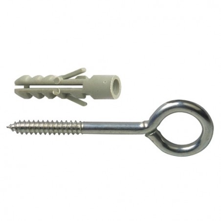 AMIG 16335   Hembrilla cerrada + taco   Ø2,5 x 30 mm   Acero   Zincado