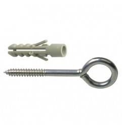 AMIG 16337   Hembrilla cerrada + taco   Ø3,3 x 64 mm   Acero   Zincado