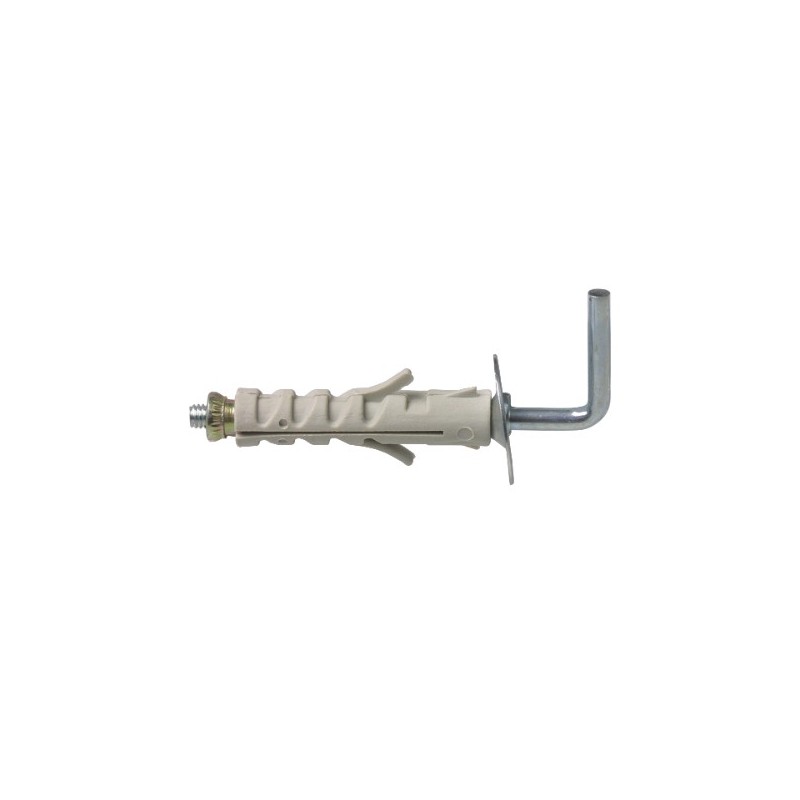 AMIG 16374   Taco con alcayata recta   M4   Acero / nylon   Gris