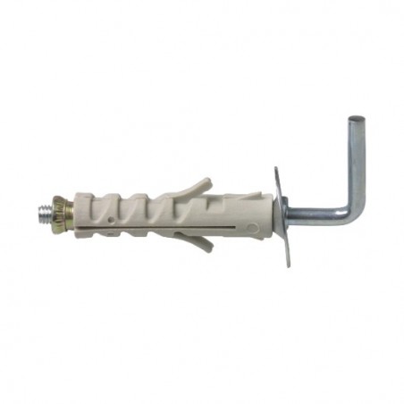AMIG 16374   Taco con alcayata recta   M4   Acero / nylon   Gris