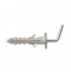 AMIG 16375   Taco con alcayata curva   M4   Acero / nylon   Gris