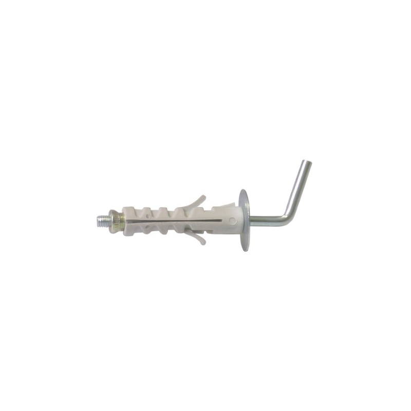 AMIG 16375   Taco con alcayata curva   M4   Acero / nylon   Gris