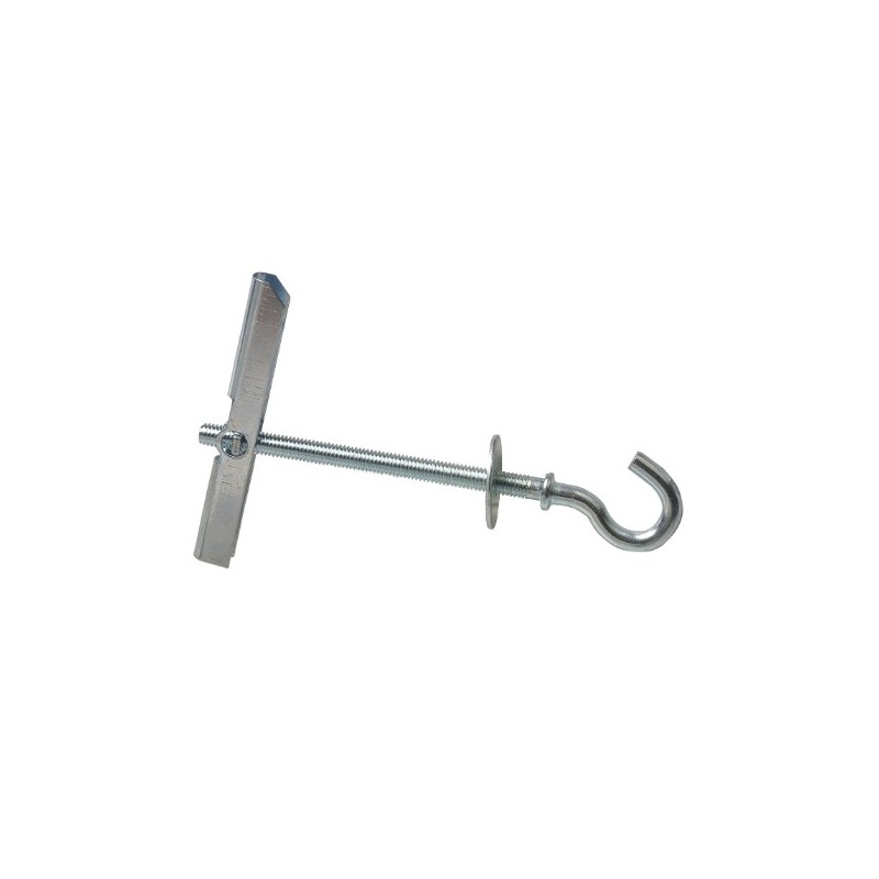 AMIG 16389   Taco basculante gancho   M4 x 100 mm   Acero   Zincado