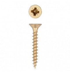AMIG 16489  
 Tirafondo cabeza plana Pozidrive  
 Ø3,5 x 25 mm  
 Acero  
 Bicromatado