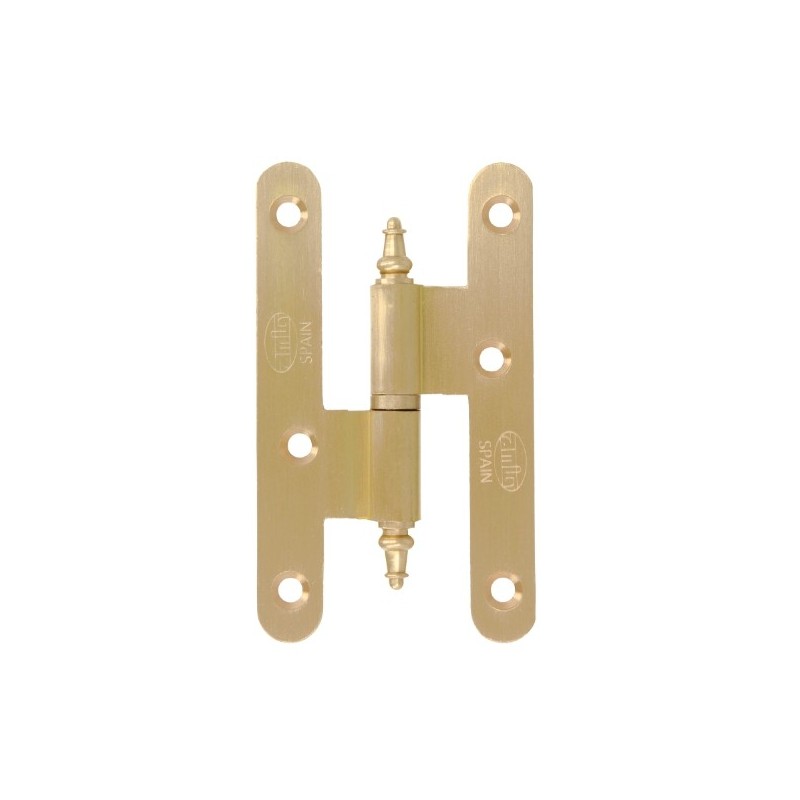 AMIG 1650  
 Pernio perfil laminado 407  
 80 x 41 x 2,3 mm  
 Latón  
 Mate - Izquierda