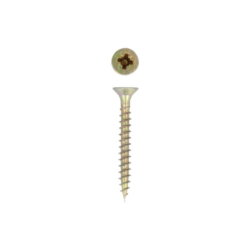 AMIG 16513  
 Tirafondo cabeza plana Pozidrive  
 Ø6 x 100 mm  
 Acero  
 Bicromatado