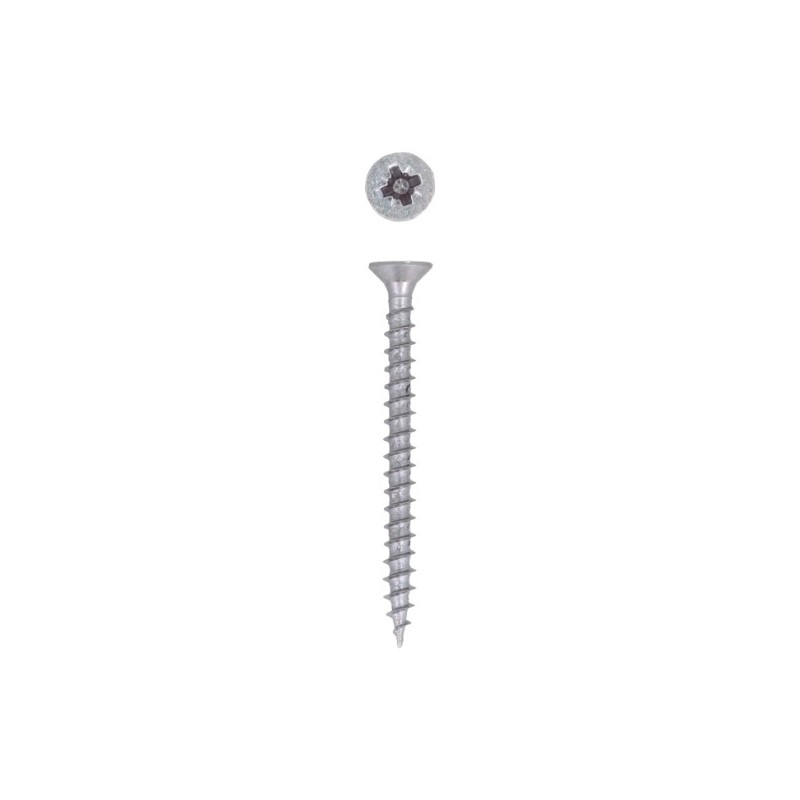 AMIG 16558  
 Tirafondo cabeza plana Pozidrive  
 Ø4 x 25 mm  
 Acero  
 Zincado
