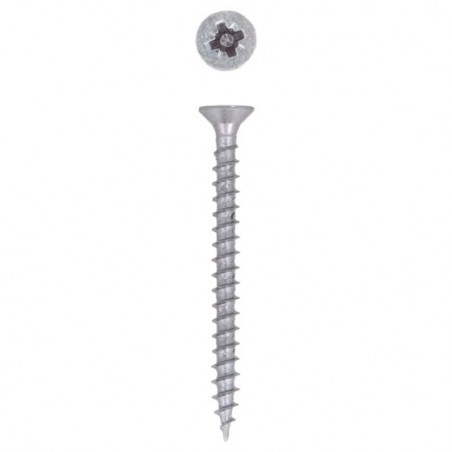 AMIG 16575  
 Tirafondo cabeza plana Pozidrive  
 Ø4 x 40 mm  
 Acero  
 Zincado