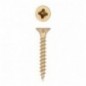 AMIG 16590  
 Tirafondo cabeza plana Pozidrive  
 Ø2,5 x 25 mm  
 Acero  
 Latonado