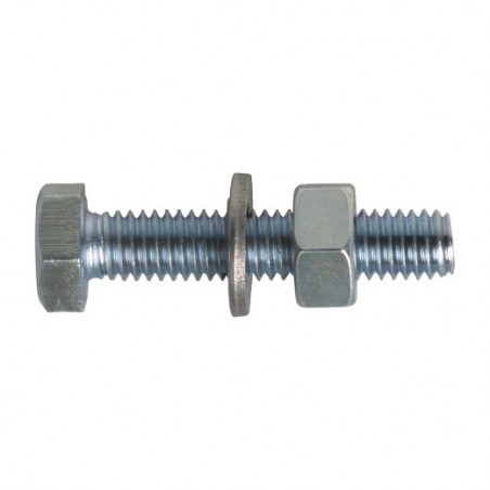 AMIG 16664   Tornillo hexagonal + tuerca + arandela   M8 x 30 mm   Acero   Zincado