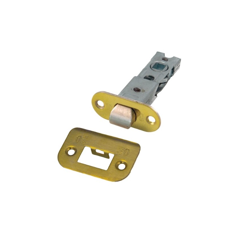 AMIG 17418  
 Picaporte 9  
 60 mm  
 Acero  
 Latonado barnizado
