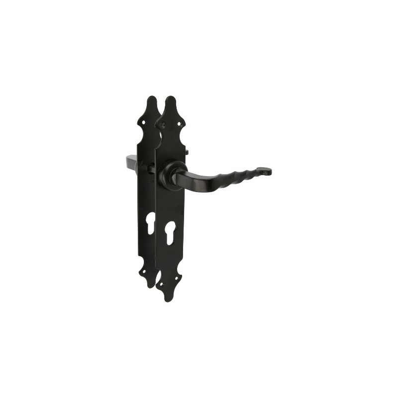 AMIG 17428  
 Manilla con placa 101PB  
 280 x 44 mm  
 Placa de acero, Tirador de zamak  
 Negro