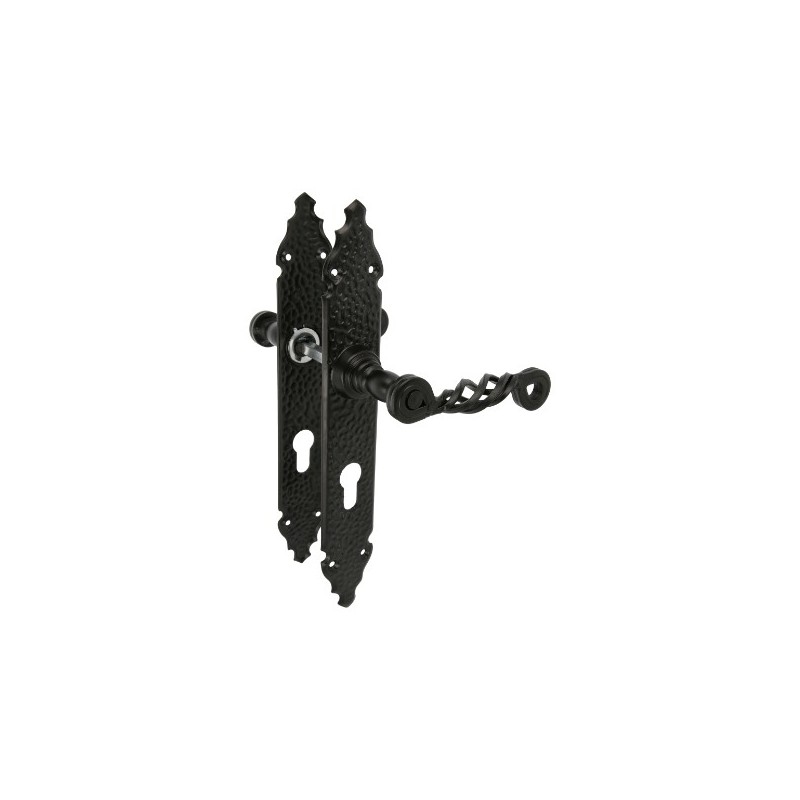 AMIG 17429  
 Manilla con placa 102PB  
 280 x 44 mm  
 Placa de acero, Tirador de zamak  
 Negro