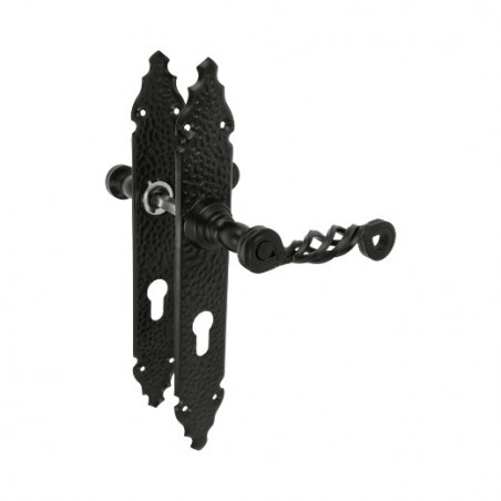 AMIG 17429  
 Manilla con placa 102PB  
 280 x 44 mm  
 Placa de acero, Tirador de zamak  
 Negro