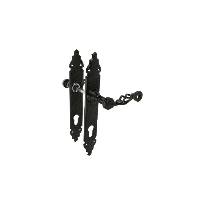 AMIG 17431  
 Manilla con placa 102PB  
 280 x 44 mm  
 Placa de acero, Tirador de zamak  
 Negro