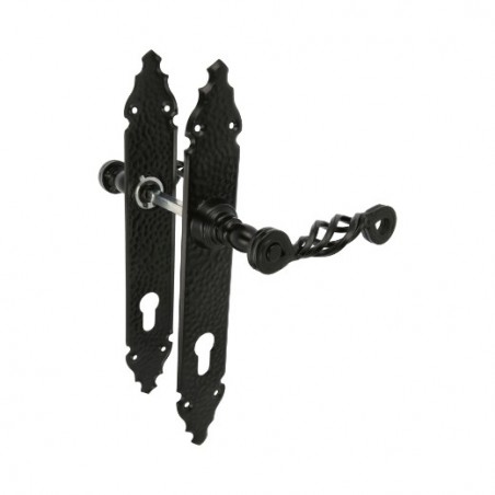 AMIG 17431  
 Manilla con placa 102PB  
 280 x 44 mm  
 Placa de acero, Tirador de zamak  
 Negro
