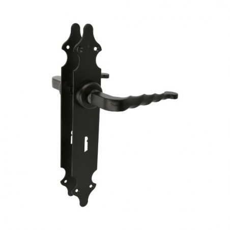 AMIG 17435  
 Manilla con placa 101PG  
 280 x 44 mm  
 Placa de acero, Tirador de zamak  
 Negro