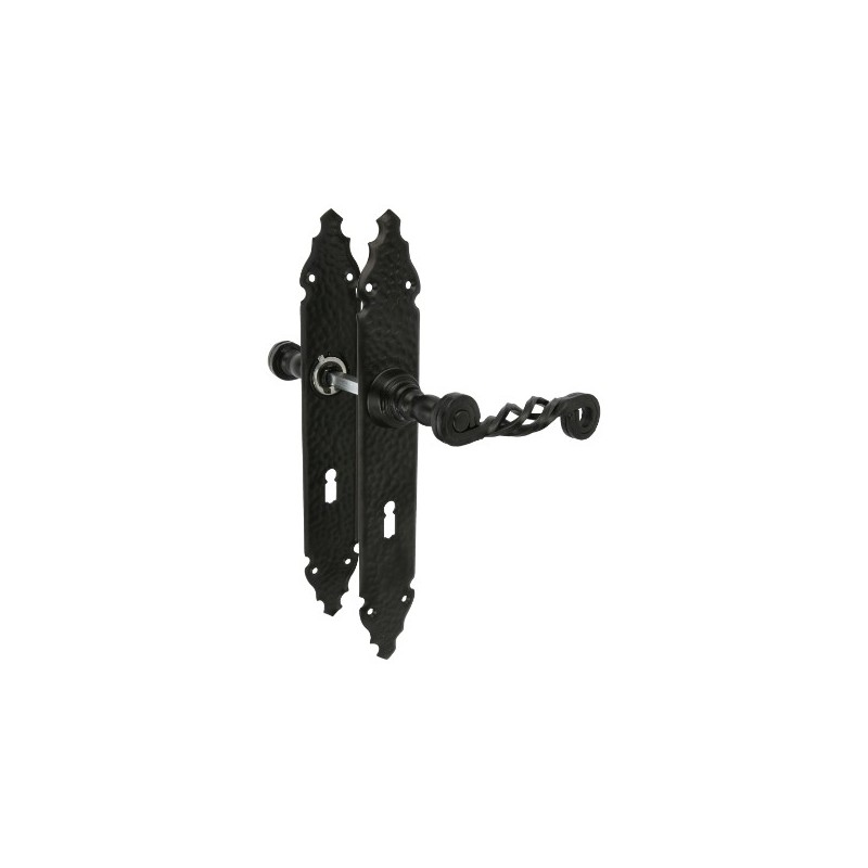 AMIG 17436  
 Manilla con placa 102PG  
 280 x 44 mm  
 Placa de acero, Tirador de zamak  
 Negro