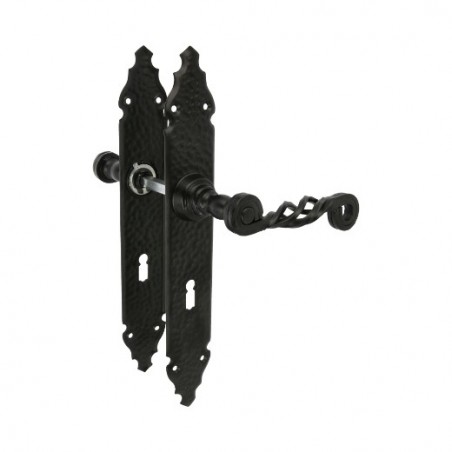 AMIG 17436  
 Manilla con placa 102PG  
 280 x 44 mm  
 Placa de acero, Tirador de zamak  
 Negro