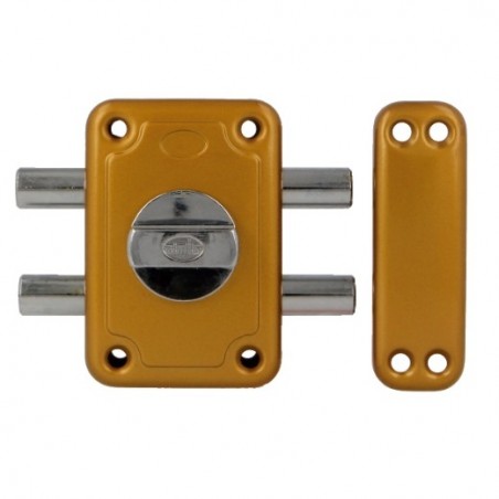 AMIG 17440  
 Cerradura sobreponer 82  
 96 x 66 mm  
 Acero  
 Esmaltado oro