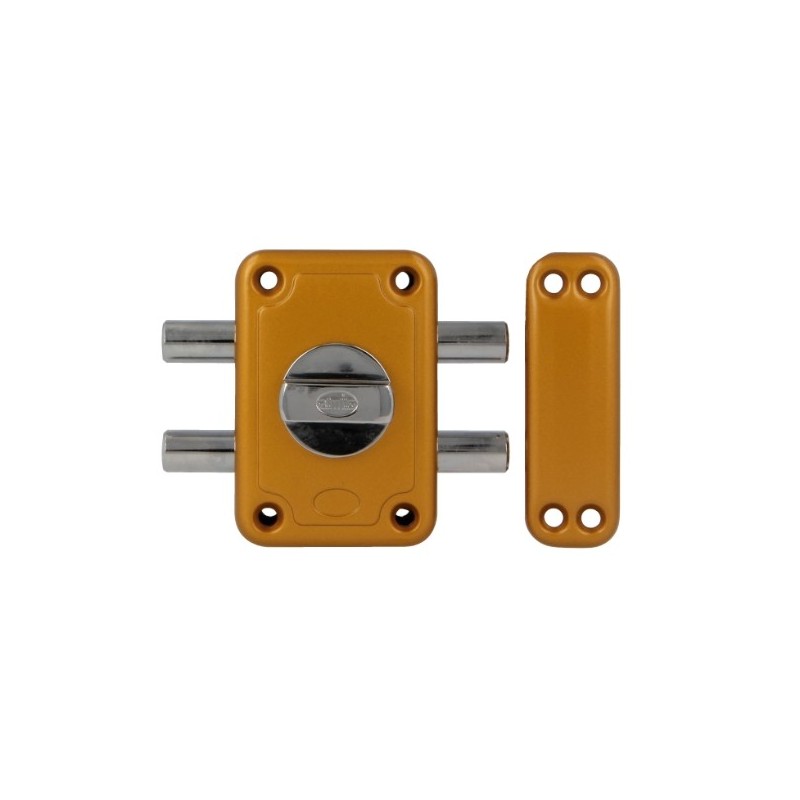 AMIG 17442  
 Pasador seguridad 82P  
 96 x 66 mm  
 Acero  
 Esmaltado oro