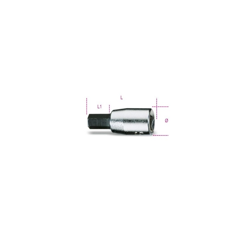 900ME 3 Vaso de 1/4&quot, con punta Allen, cromado