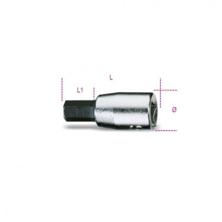 900ME 3 Vaso de 1/4&quot, con punta Allen, cromado