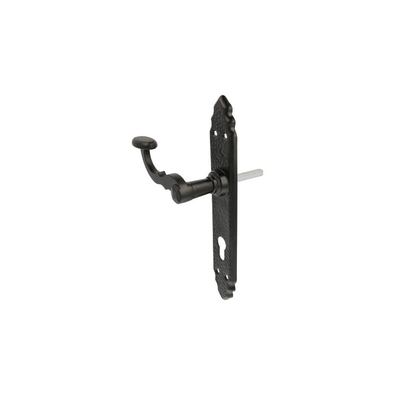 AMIG 17569  
 Manilla con placa 100PEB85  
 280 x 45 mm  
 Placa de acero, Tirador de zamak  
 Negro - Izquierda