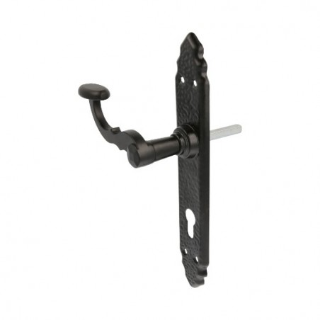 AMIG 17569  
 Manilla con placa 100PEB85  
 280 x 45 mm  
 Placa de acero, Tirador de zamak  
 Negro - Izquierda