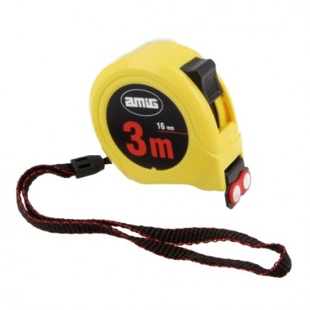 AMIG 17598  
 Flexómetro 53  
 3 m x 16 mm  
 Amarillo/Negro