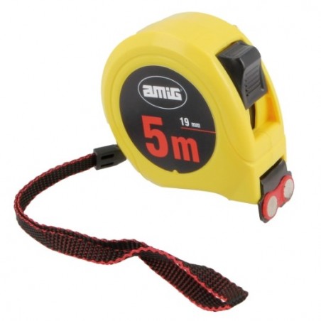 AMIG 17599  
 Flexómetro 53  
 5 m x 19 mm  
 Amarillo/Negro