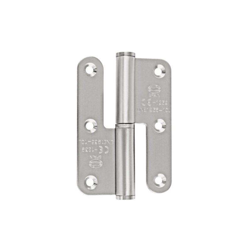 AMIG 17719  
 Pernio 421 CE  
 100 x 70 x 3 mm  
 Acero inoxidable 18/8  
 Mate - Izquierda